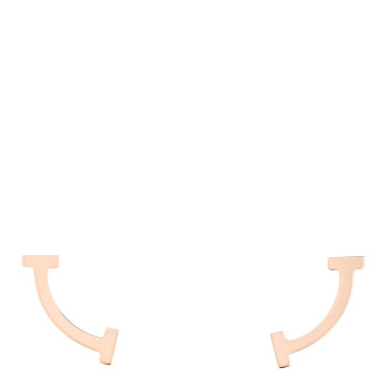 TIFFANY 18K Rose Gold T Smile Stud Earrings