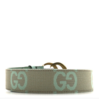 GUCCI Monogram Jumbo GG Textured Dollar Calfskin Double G 40mm Belt  70 28 Beige Pepperlight Mint