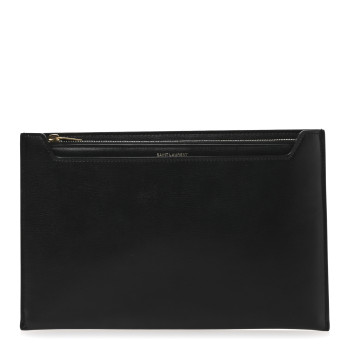 SAINT LAURENT New Aspen Calfskin Catherine Pouch Black