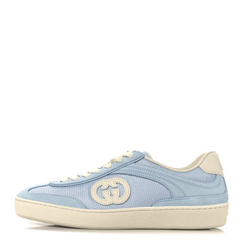 GUCCI Suede Mesh Womens G75 Sneakers 36 Blue