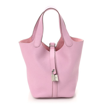 HERMES Taurillon Clemence Picotin Lock 18 PM Mauve Sylvestre