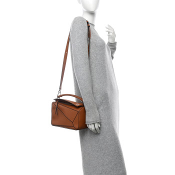 LOEWE Calfskin Small Puzzle Bag Tan