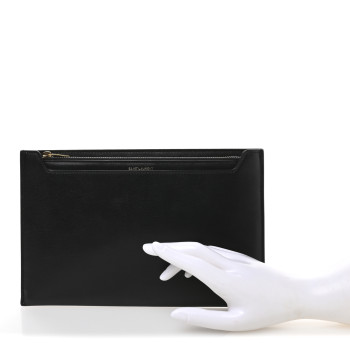 SAINT LAURENT New Aspen Calfskin Catherine Pouch Black