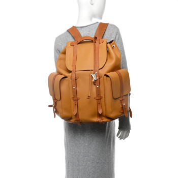 LOUIS VUITTON Cuir Origine Christopher Backpack GM Brown