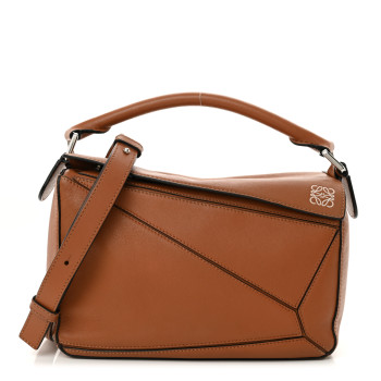 LOEWE Calfskin Small Puzzle Bag Tan
