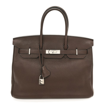 HERMES Taurillon Clemence Birkin 35 Cafe