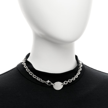 TIFFANY Sterling Silver Return to Tiffany Oval Tag Choker Necklace