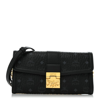 MCM Visetos Large Tracy Chain Wallet Black