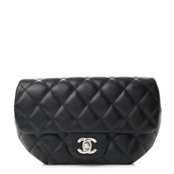 CHANEL Calfskin Quilted CC Uniform Flap Belt Bag Black
