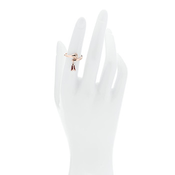 BULGARI 18K Rose Gold Diamond Carnelian Divas' Dream Charm Ring 51 5.75