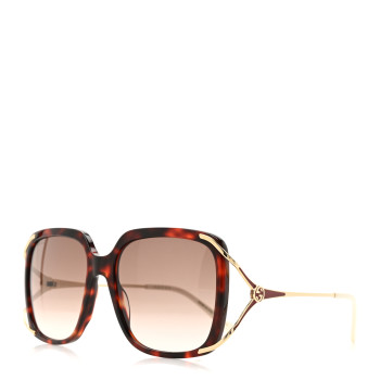 GUCCI Acetate Butterfly Sunglasses GG0647S Havana Brown Gold