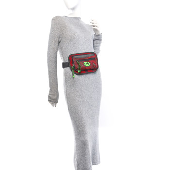 GUCCI Jersey GG Monogram All Over Sporty Belt Bag Red Multicolor