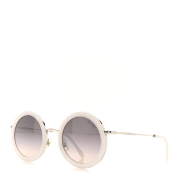 MIU MIU Metal Round Sunglasses SMU59U White