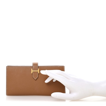 HERMES Epsom Bearn Gusset Wallet Gold