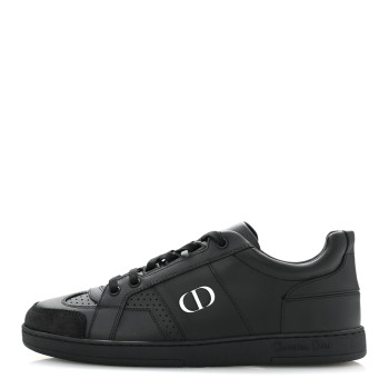 CHRISTIAN DIOR Calfskin Suede Logo Sneakers 37 Black