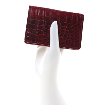 LOUIS VUITTON Crocodile Pocket Organizer Sahara Shiny Red