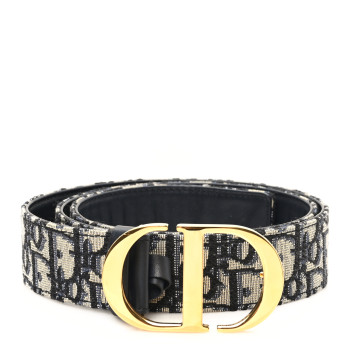 CHRISTIAN DIOR Oblique 30 Montaigne 35mm Belt 90 36 Blue
