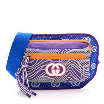 GUCCI Jersey GG Monogram All Over Sporty Belt Bag Grey White Multicolor