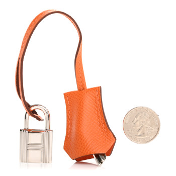 HERMES Epsom Key Clochette Set Orange