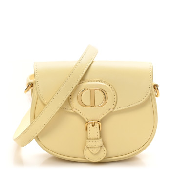 CHRISTIAN DIOR Box Calfskin Micro Bobby Flap Pale Yellow
