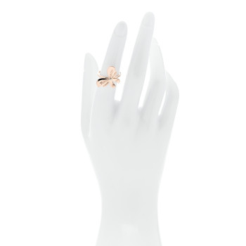 TIFFANY 18K Rose Gold Sterling Silver Return to Tiffany Love Bugs Butterfly Ring 52 6