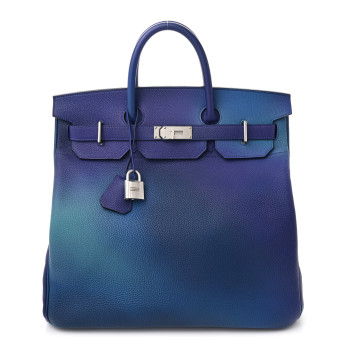 HERMES Togo HAC Cosmos Birkin 40 Bleu Nuit Violet Aqua