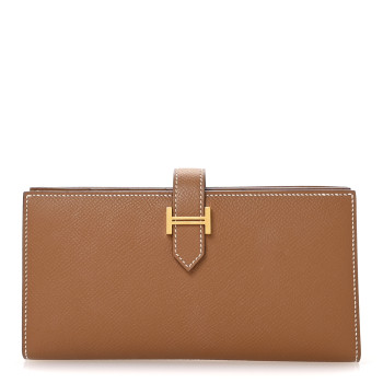 HERMES Epsom Bearn Gusset Wallet Gold