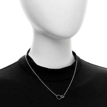 CARTIER 18K White Gold Interlocking LOVE Necklace