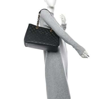 CHANEL Caviar Quilted Grand Shopping Tote GST Black