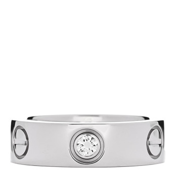 CARTIER 18K White Gold 3 Diamond 5.5mm LOVE Ring 49 5