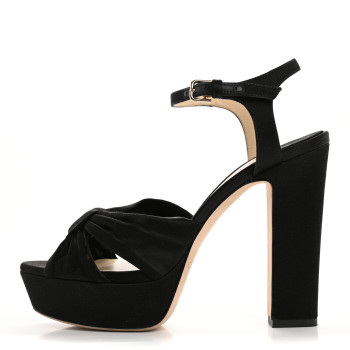JIMMY CHOO Satin Heloise 120 Sandals 38 Black
