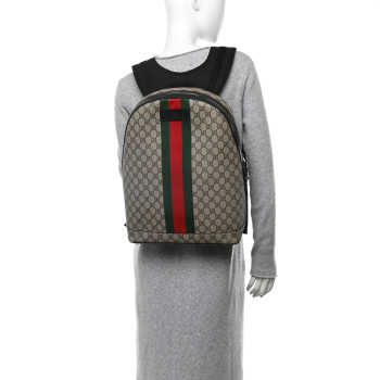 GUCCI GG Supreme Monogram Web Dome Backpack Black