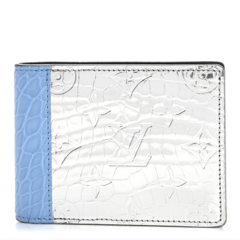LOUIS VUITTON Metallic Alligator Multiple Wallet Blue