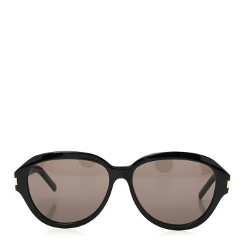 SAINT LAURENT Acetate Round Sunglasses SL400 Black