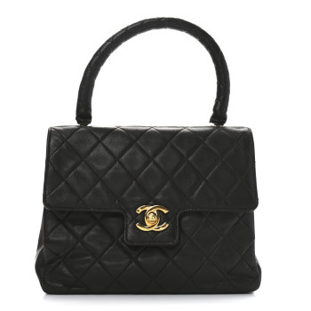 CHANEL Lambskin Quilted Mini Kelly Flap Bag Brown