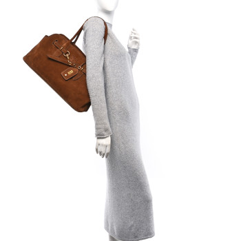 MIU MIU Camoscio Large Aventure Bag Oak