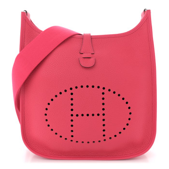 HERMES Taurillon Clemence Evelyne III PM Rose Extreme