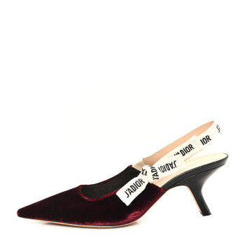 CHRISTIAN DIOR Velvet Ribbon J'Adior Slingback 65mm Pumps 39 Deep Amaranth