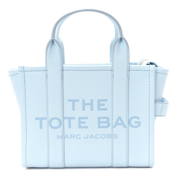 MARC JACOBS Grained Calfskin Small The Tote Bag Cloud Blue