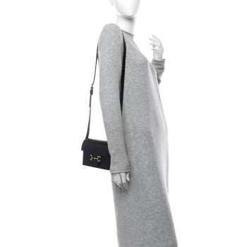 GUCCI Calfskin Horsebit 1955 Shoulder Bag Black