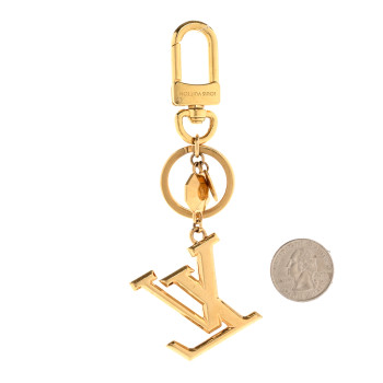 LOUIS VUITTON LV Facettes Bag Charm Key Holder Gold