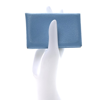 HERMES Chevre Chamkila Calvi Card Case Bleu Du Nord