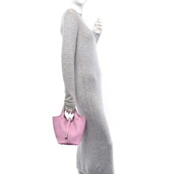 HERMES Taurillon Clemence Picotin Lock 18 PM Mauve Sylvestre