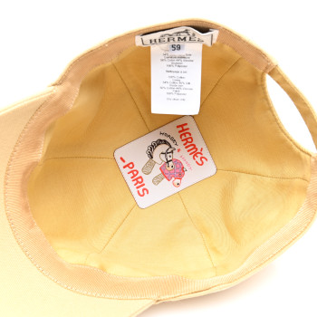 HERMES Cotton Canvas Serena Seashell Cap 59 Bege Albatre