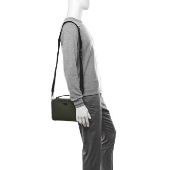 PRADA Saffiano Travel Medium Brique Crossbody Bag Loden