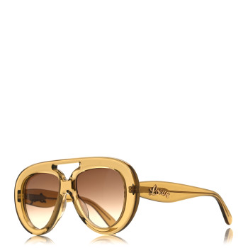 LOEWE Acetate Curvy Aviator Sunglasses LW40144U Dark Green