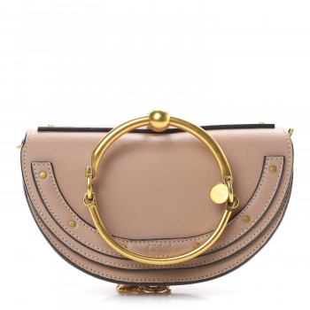 CHLOE Calfskin Small Nile Bracelet Minaudiere Bag Biscotti Beige