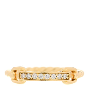 DAVID YURMAN 18K Yellow Gold Diamond Pave Petite Ring 53 6.25
