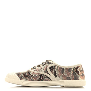 VALENTINO GARAVANI Metallic Jacquard Apres L'hiver Womens Bay By Bay Sneakers 37 Ivory Multicolor