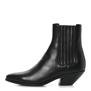 SAINT LAURENT Calfskin Brit Souple Ankle Boots 37.5 Black